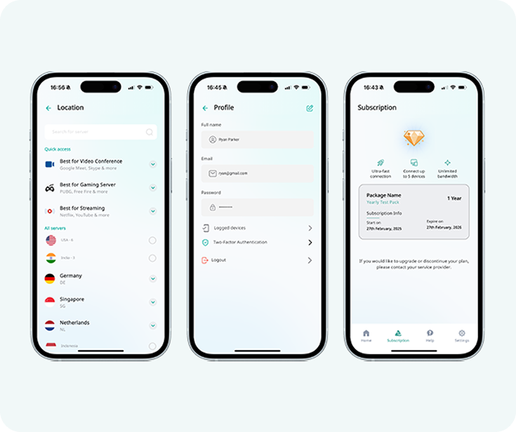 VPN dashboard