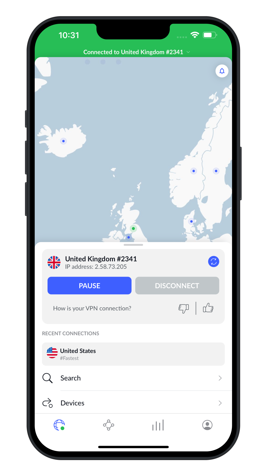 NordVPN on iPhone